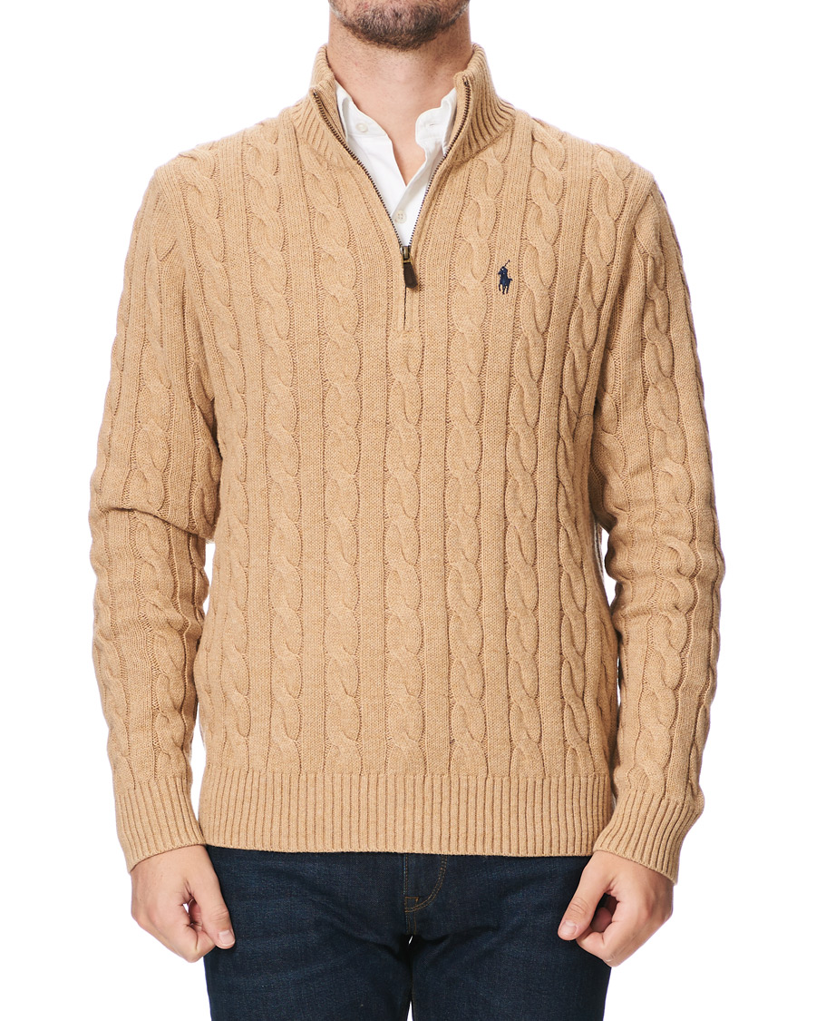 ralph lauren cable knit half zip