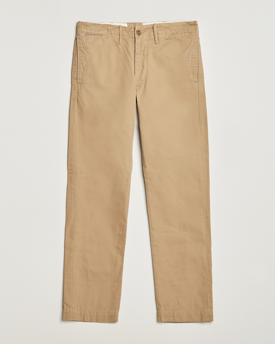 RRL Officers Flat Pant New Military Khaki at CareOfCarl.com