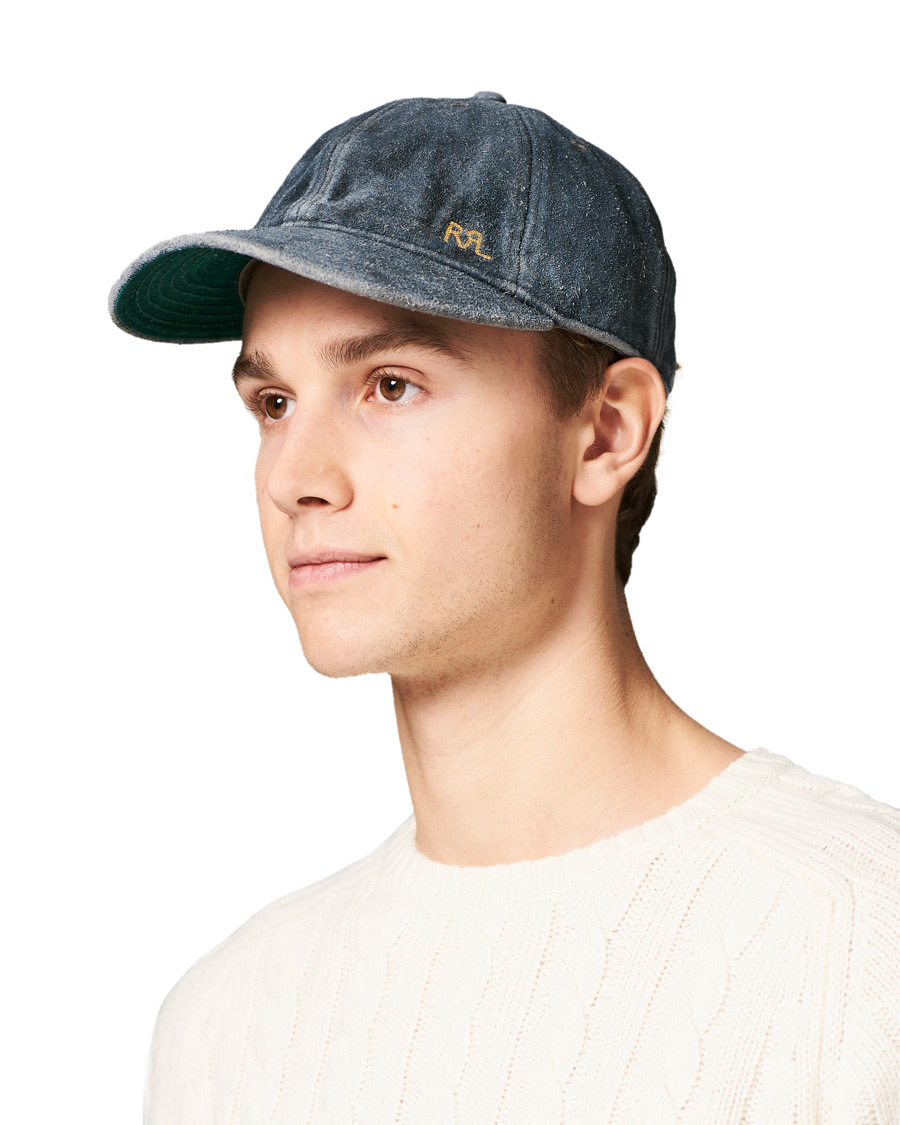 RRL Rough Out Ball Cap Indigo Suede at CareOfCarl.com