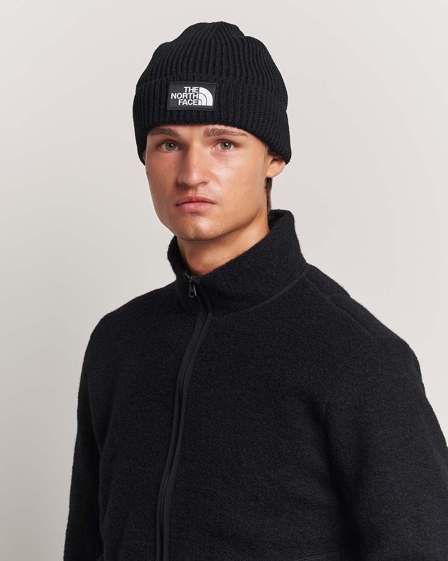 Men |  | The North Face | Logo Box Cuffed Beanie Black