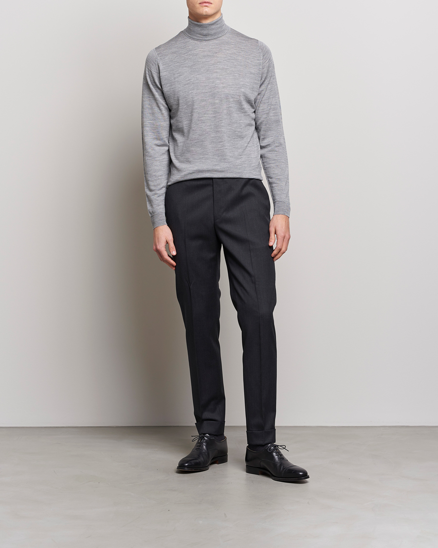 John Smedley Cherwell Extra Fine Merino Rollneck Silver at