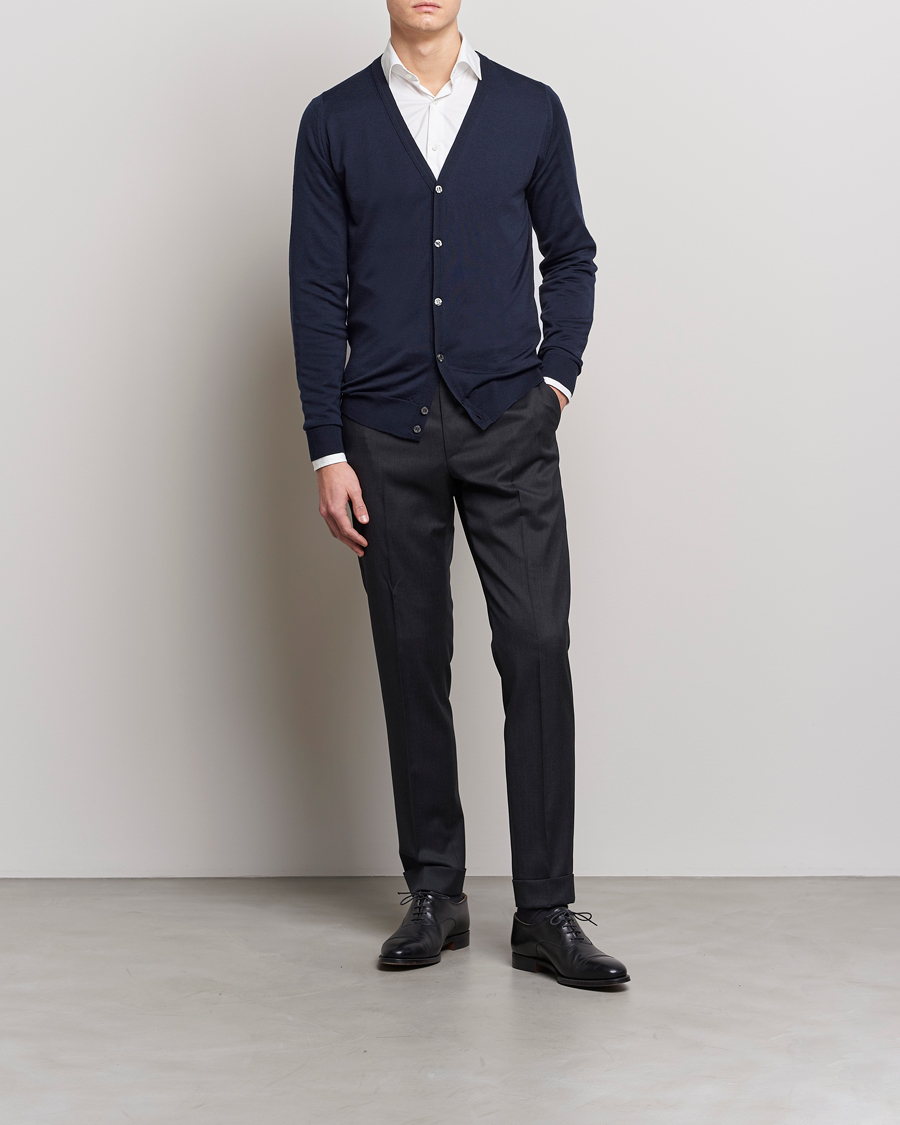 John Smedley Petworth Extra Fine Merino Cardigan Midnight at