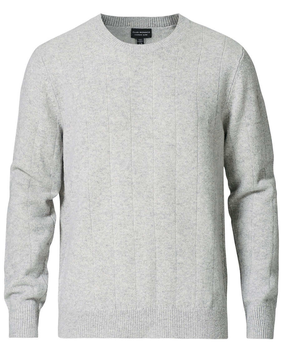 Club Monaco Cashmere Blend Needle Stitched Sweater Light Grey at CareOfCarl