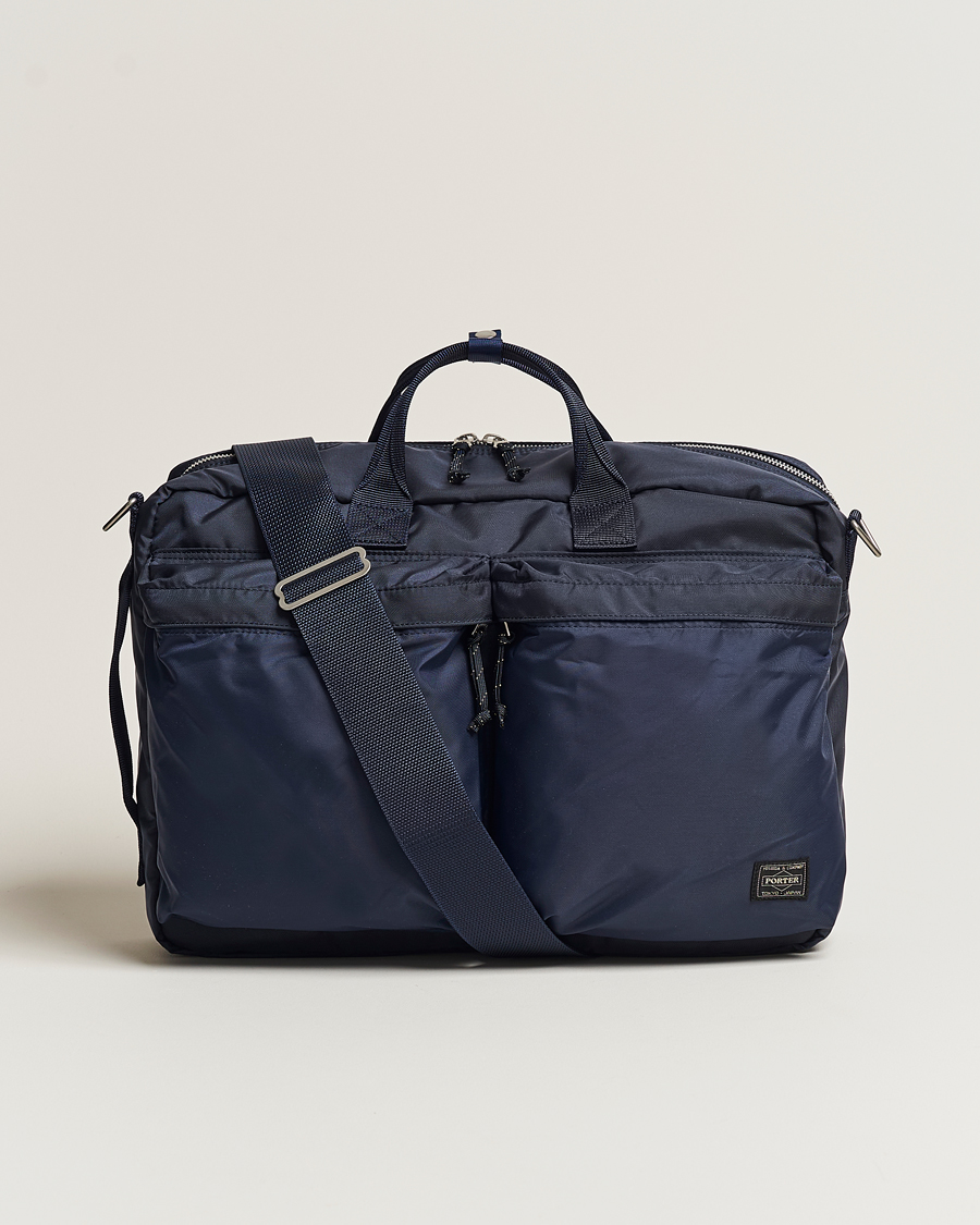 Porter-Yoshida & Co. Force 3Way Briefcase Navy Blue at CareOfCarl.com