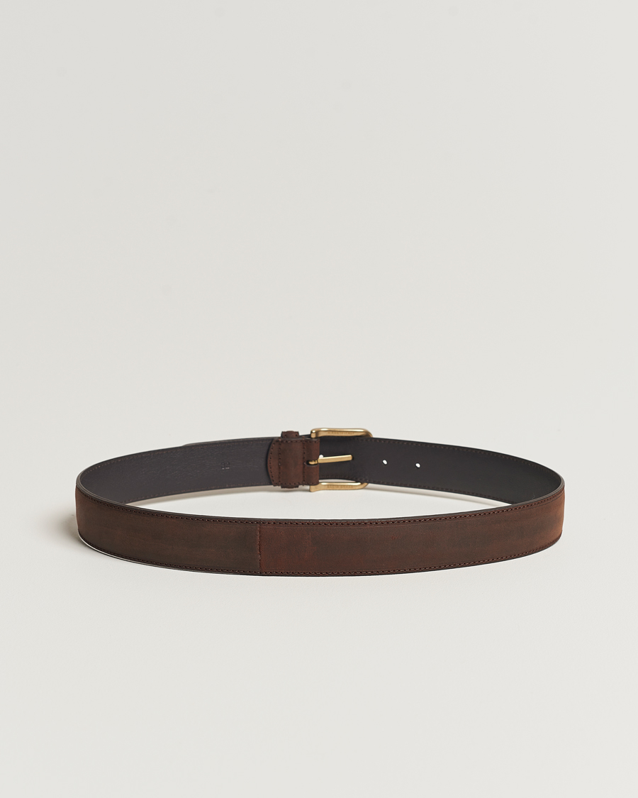 Crockett Jones 3 5 cm Belt Dk Brown Rough Out Suede at