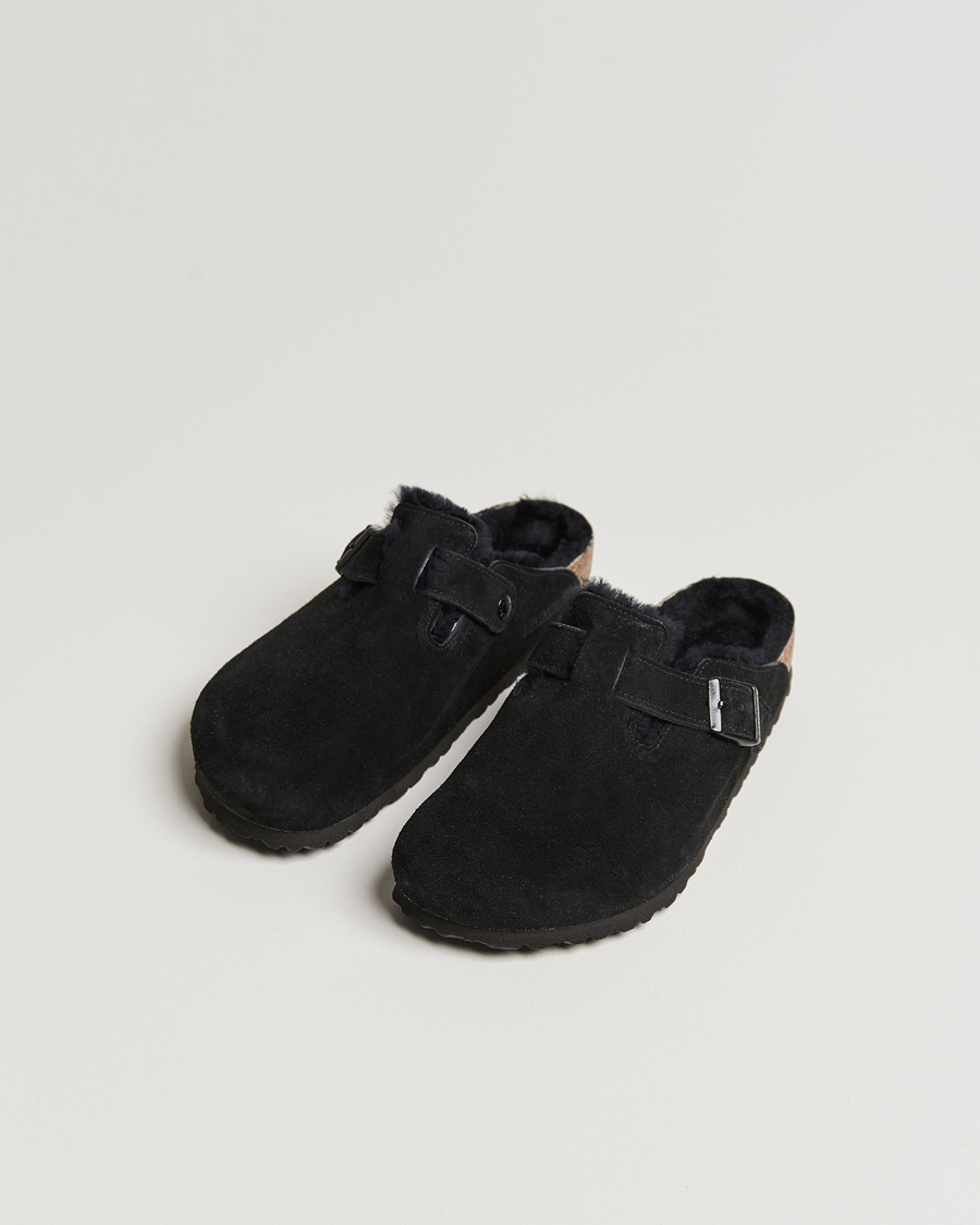 Birkenstock black best sale boston shearling