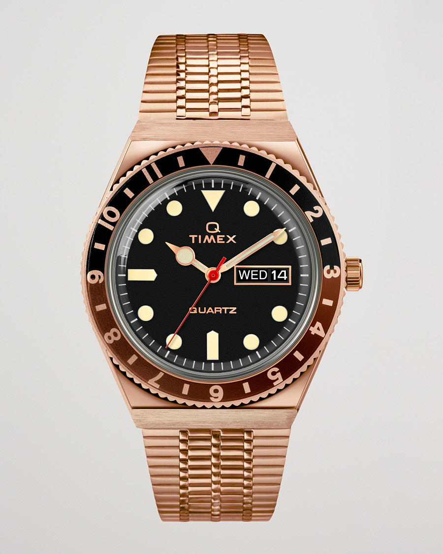 Timex Q Reissue 1979 Rose Gold Tone Black at CareOfCarl