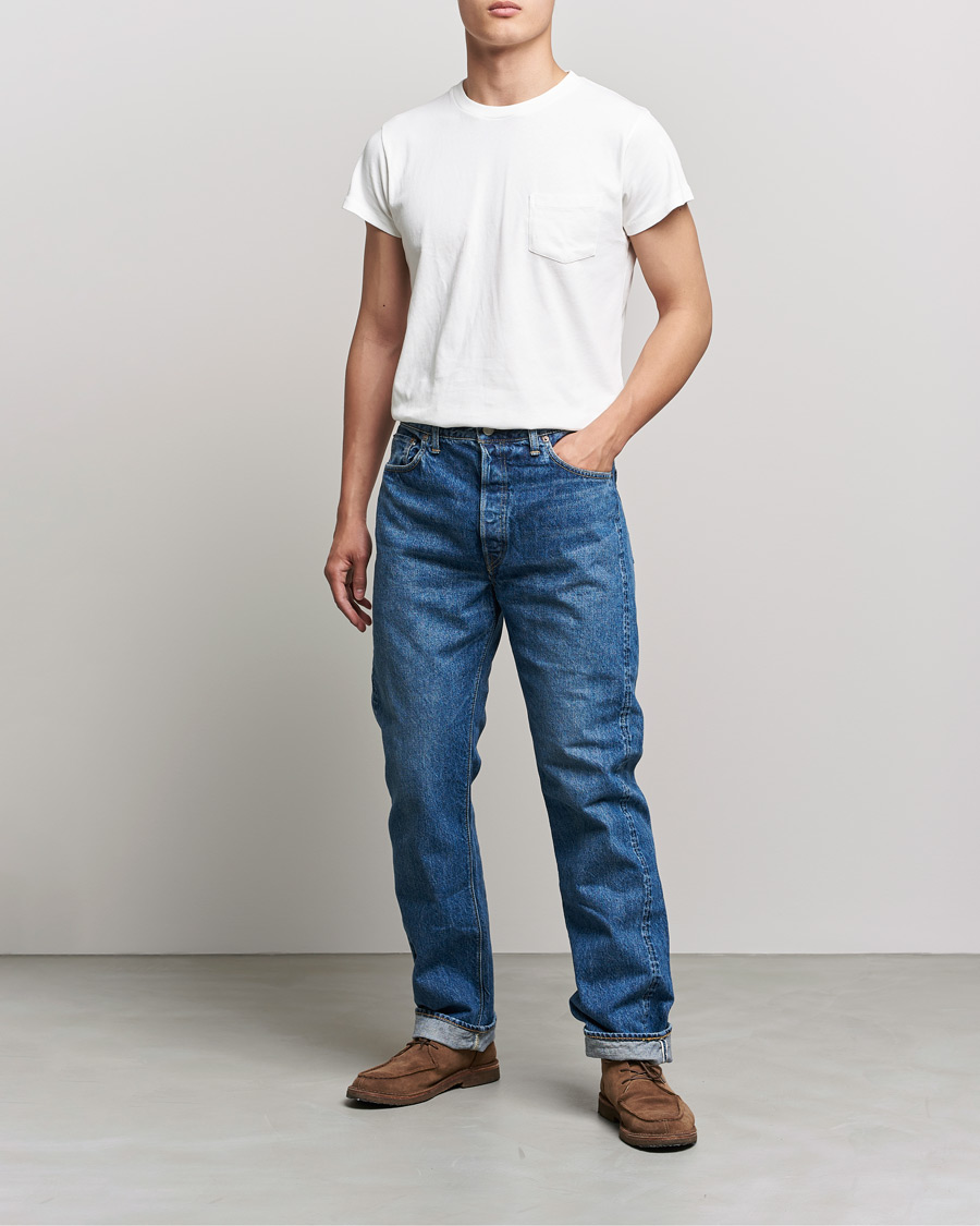 50s jeans and white store shirt