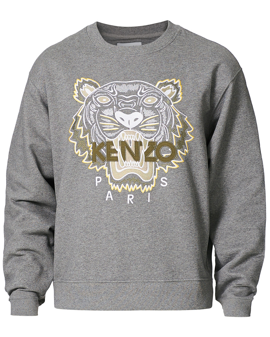 KENZO Tiger Crew Neck Sweatshirt Dove Grey at CareOfCarl