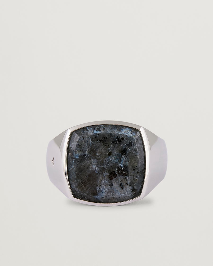 Tom Wood Cushion Larvikite Ring Silver at CareOfCarl.com