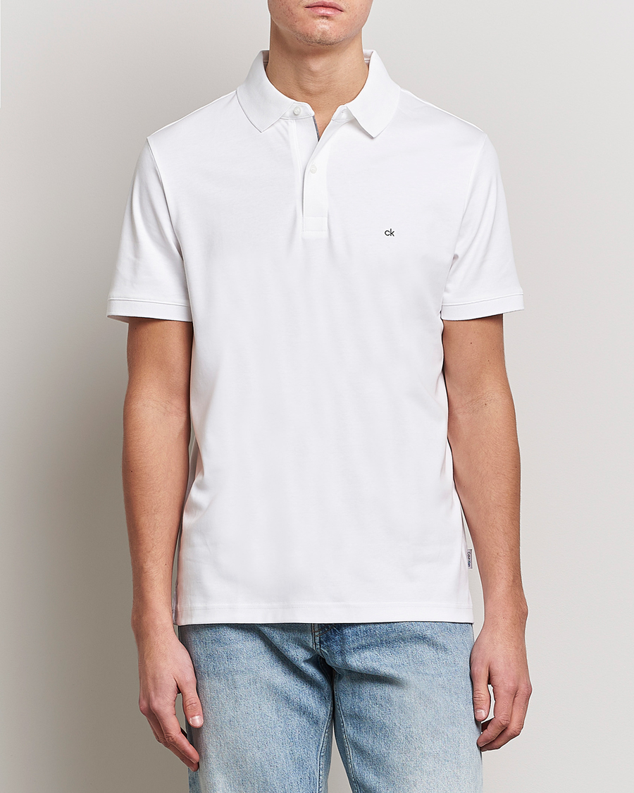 Calvin Klein Liquid Touch Slim Fit Polo Bright White at CareOfCarl