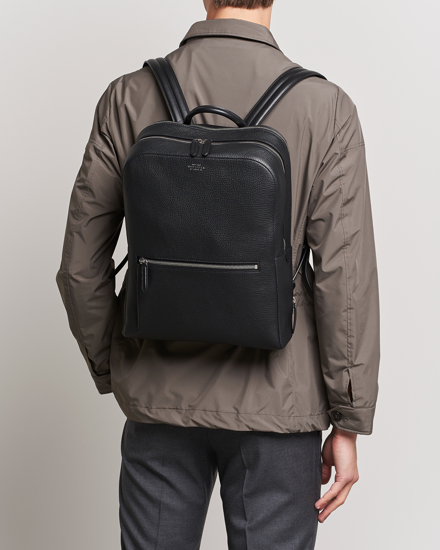 Smythson Ludlow Zip Around Backpack Black at CareOfCarl.com