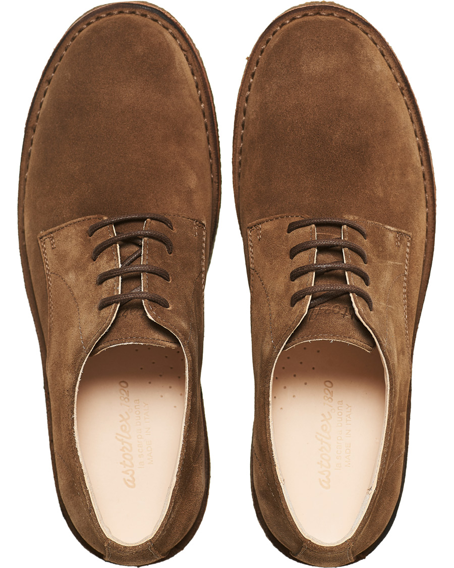 Astorflex Cityflex Plain Toe Derby Brown Suede at CareOfCarl