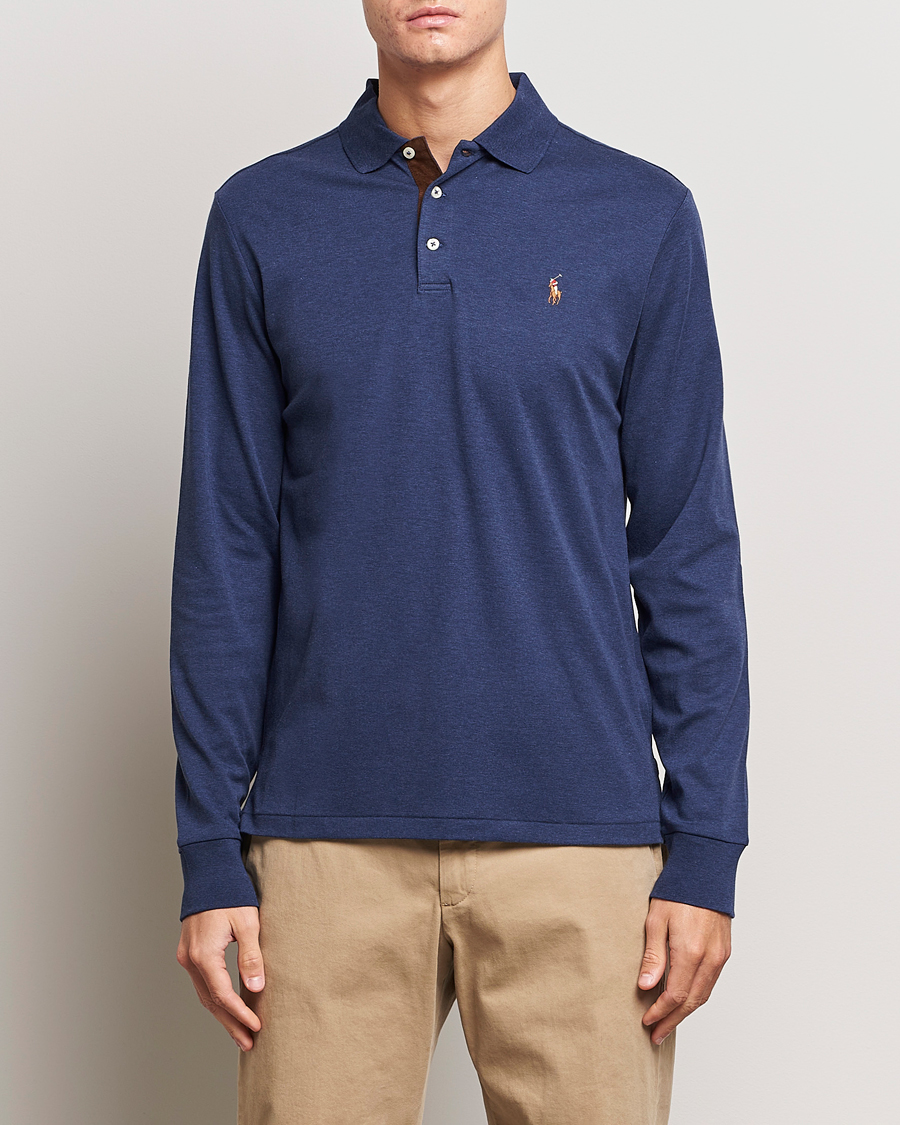 Polo Ralph Lauren Luxury Pima Cotton Long Sleeve Polo Navy