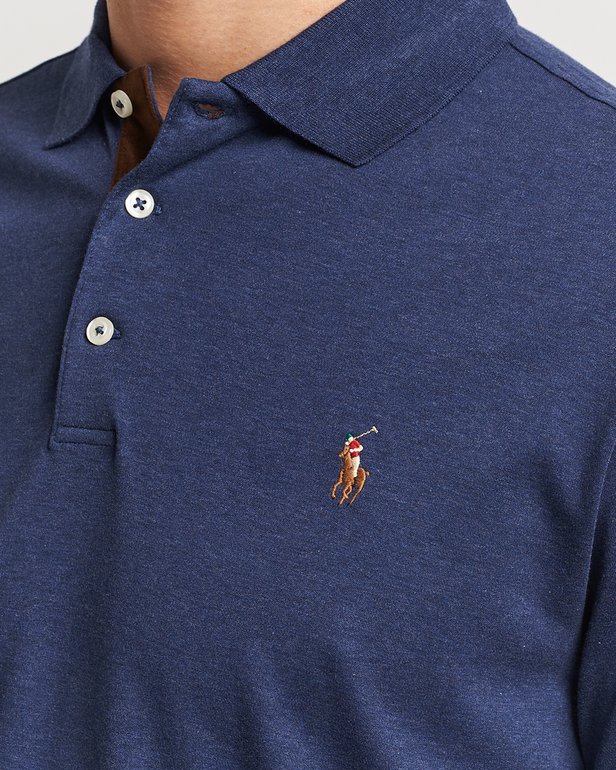 Polo Ralph Lauren Luxury Pima Cotton Long Sleeve Polo Navy Heather