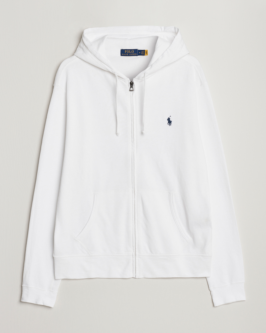 polo ralph lauren white zip hoodie