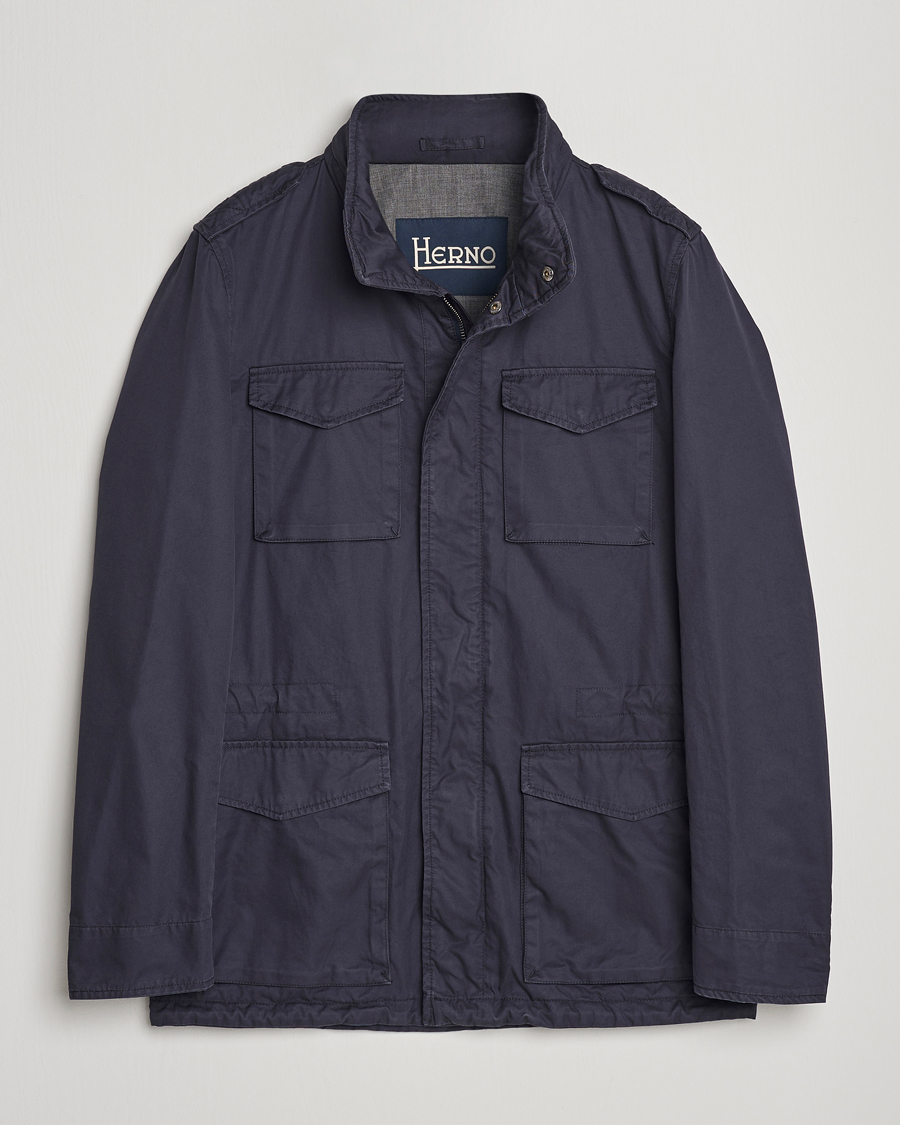 Herno Cotton Field Jacket Navy at CareOfCarl.com