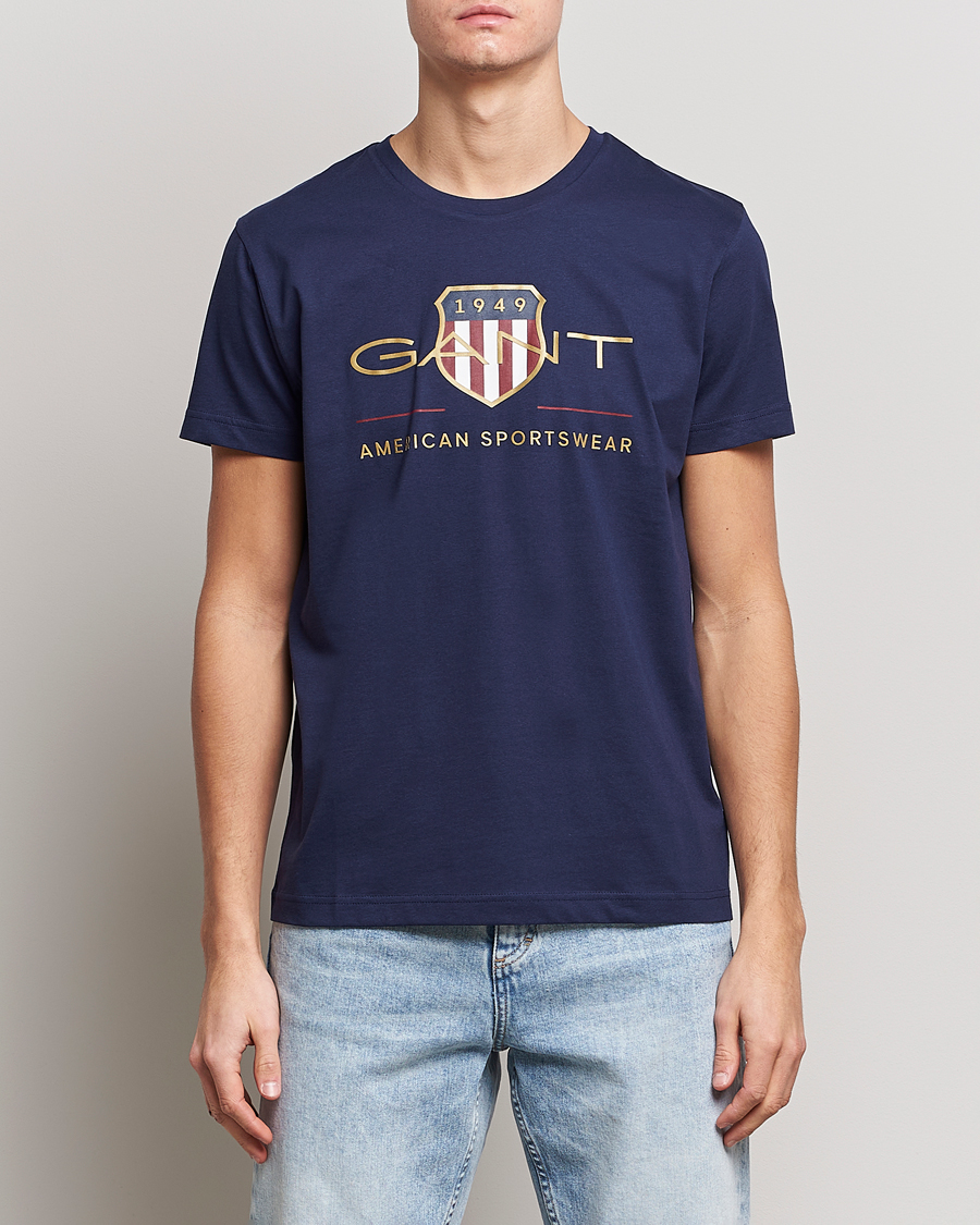 at Blue GANT Archive Shield Logo T-Shirt Evening