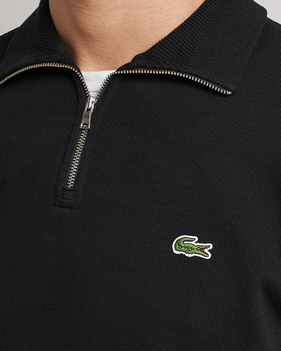 Lacoste Rib Interlock Half Zip Black at CareOfCarl