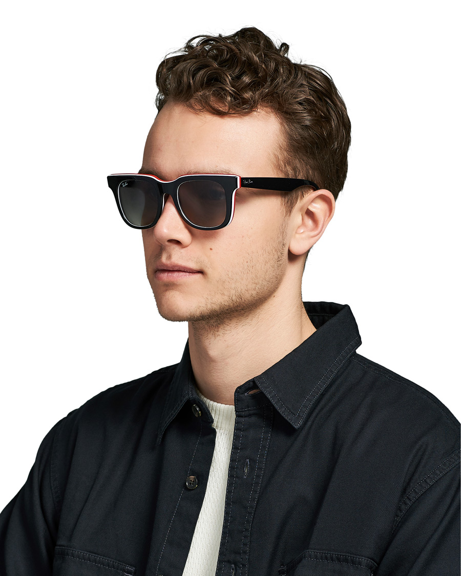 Ray-Ban RB4368 3-Layered Sunglasses Black/White/Red at CareOfCarl.com