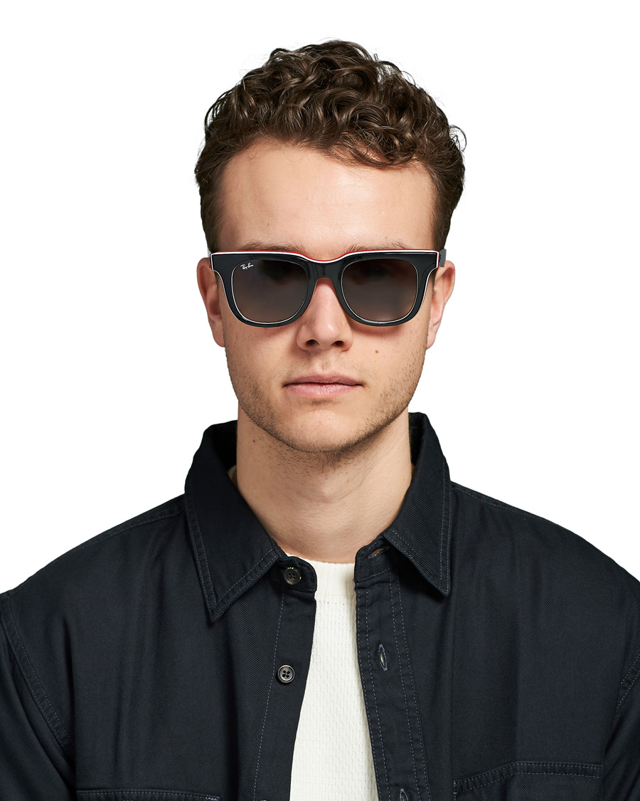 Ray-Ban RB4368 3-Layered Sunglasses Black/White/Red at CareOfCarl.com