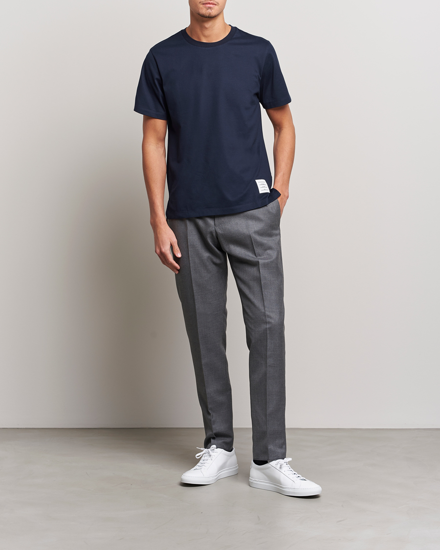 Thom Browne Relaxed Fit Short Sleeve T-Shirt Navy at