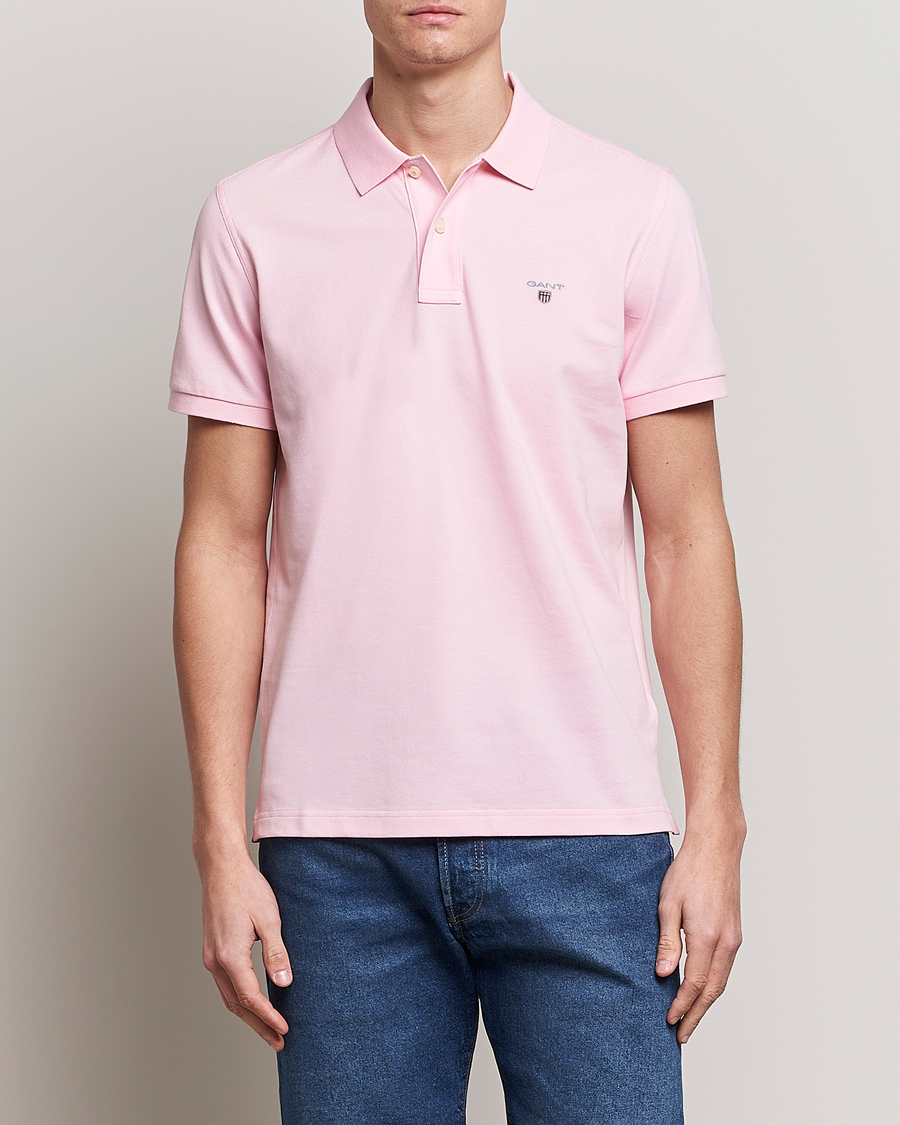 GANT Men's Classic Short-Sleeved Pique Polo Shirt, California Pink :  : Fashion