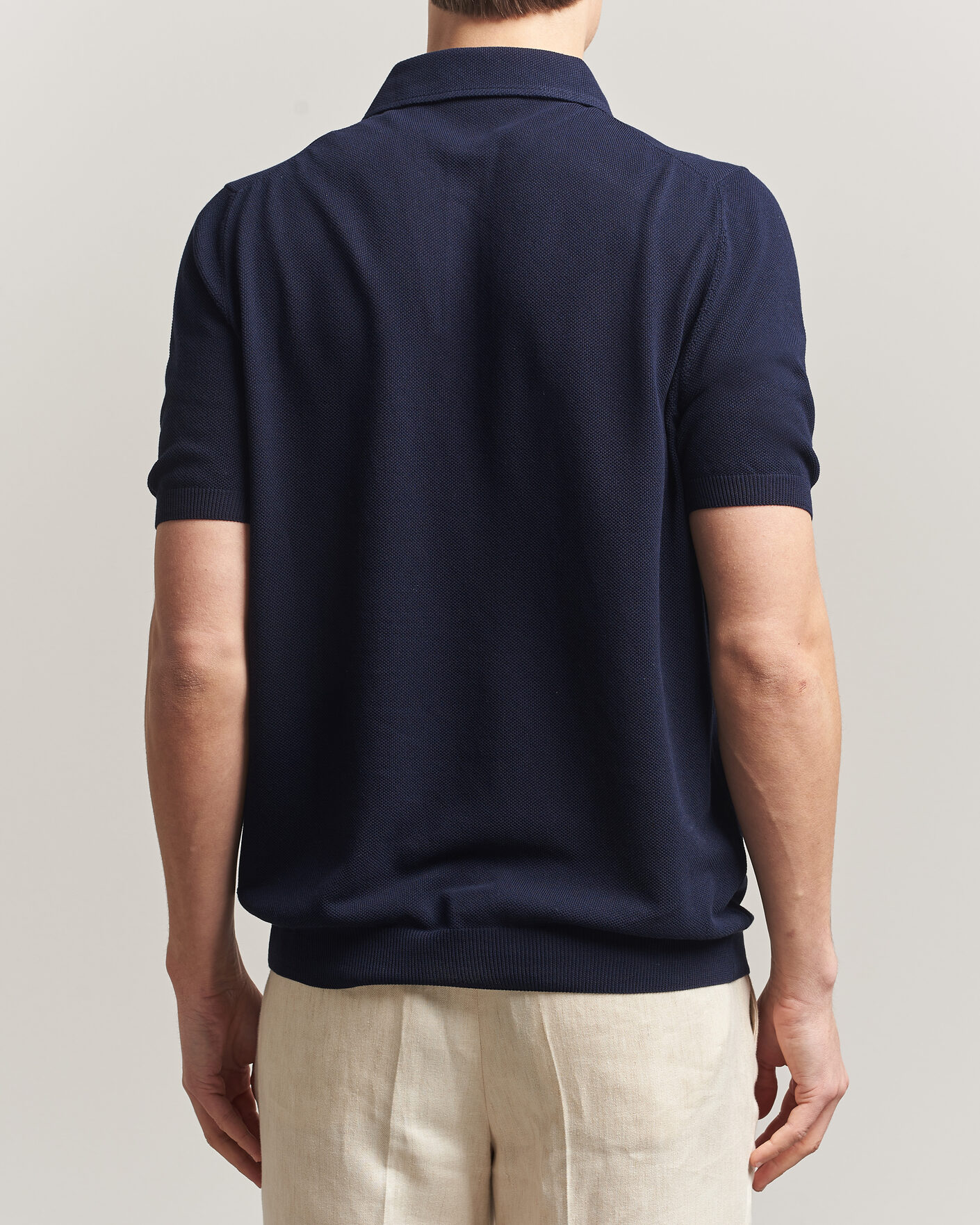 Men | Polo Shirts | Gran Sasso | Structured Cotton Polo Navy