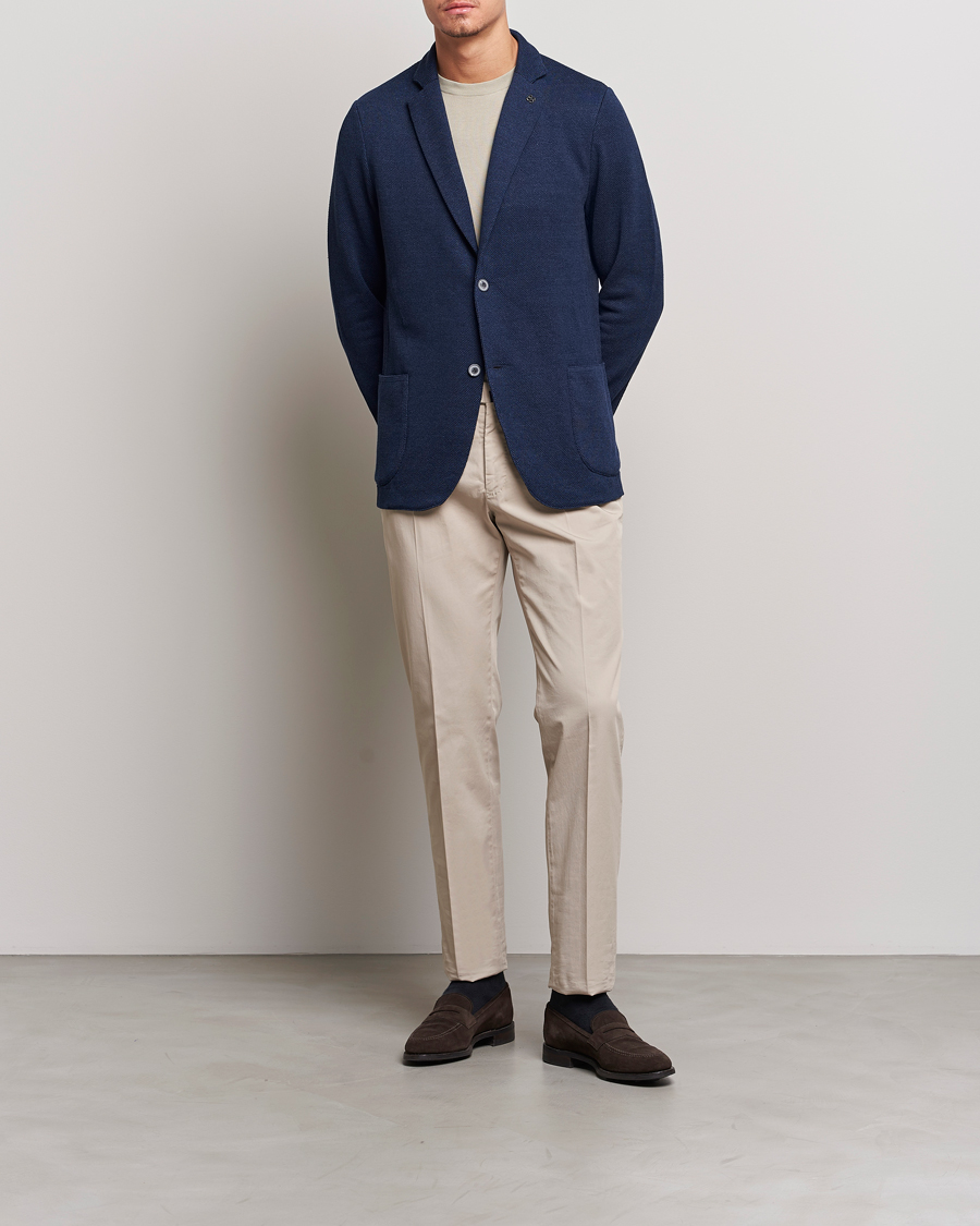 Dark blue hotsell linen blazer