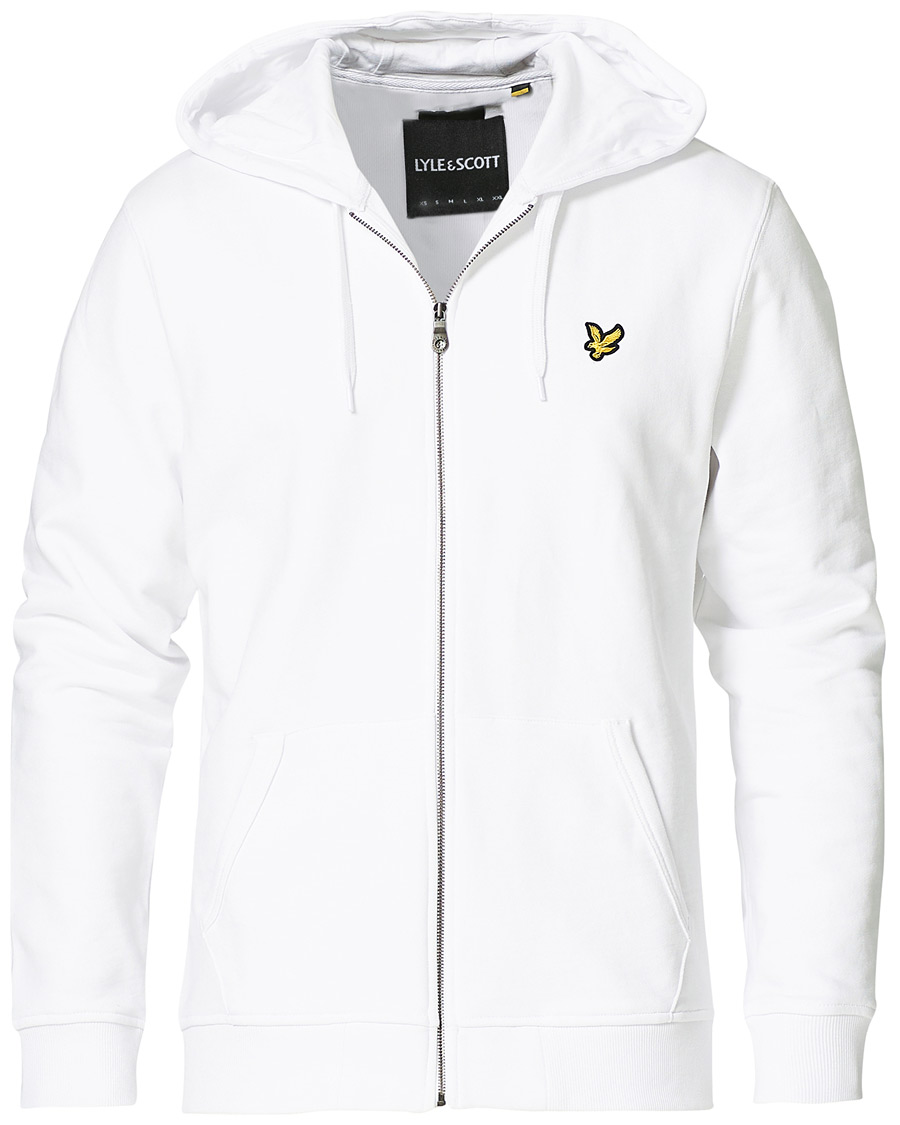 Lyle Scott Full Zip Hoodie White at CareOfCarl