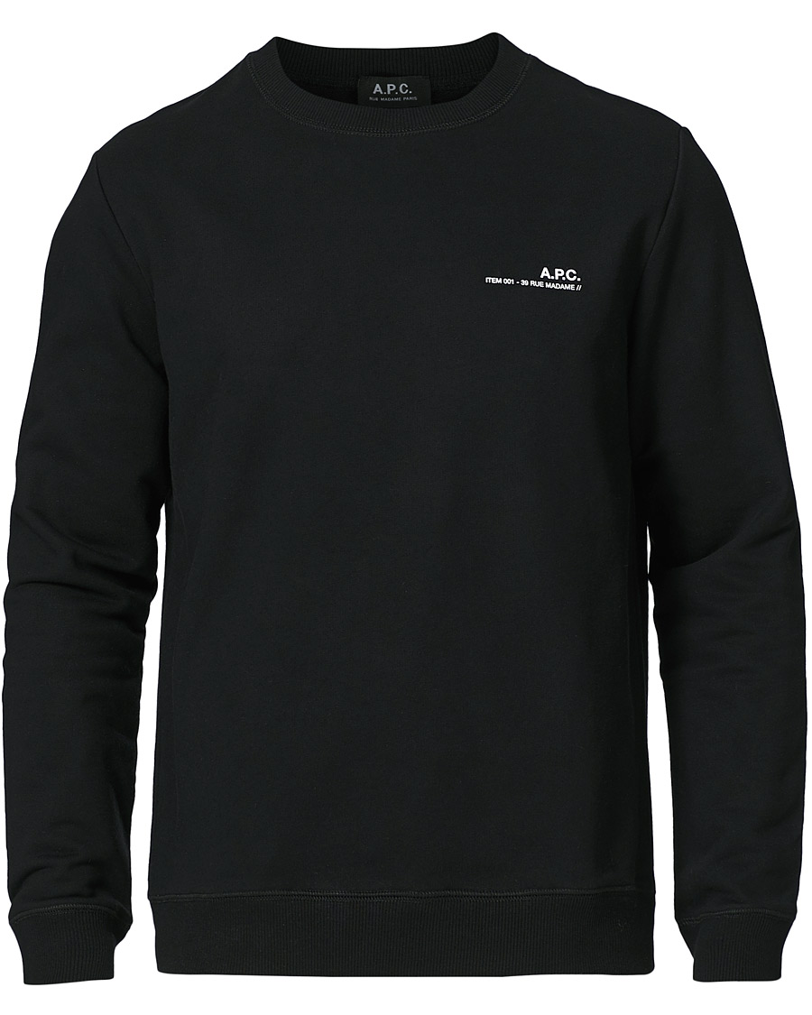 A.P.C. Item Crew Neck Sweatshirt Black at CareOfCarl.com