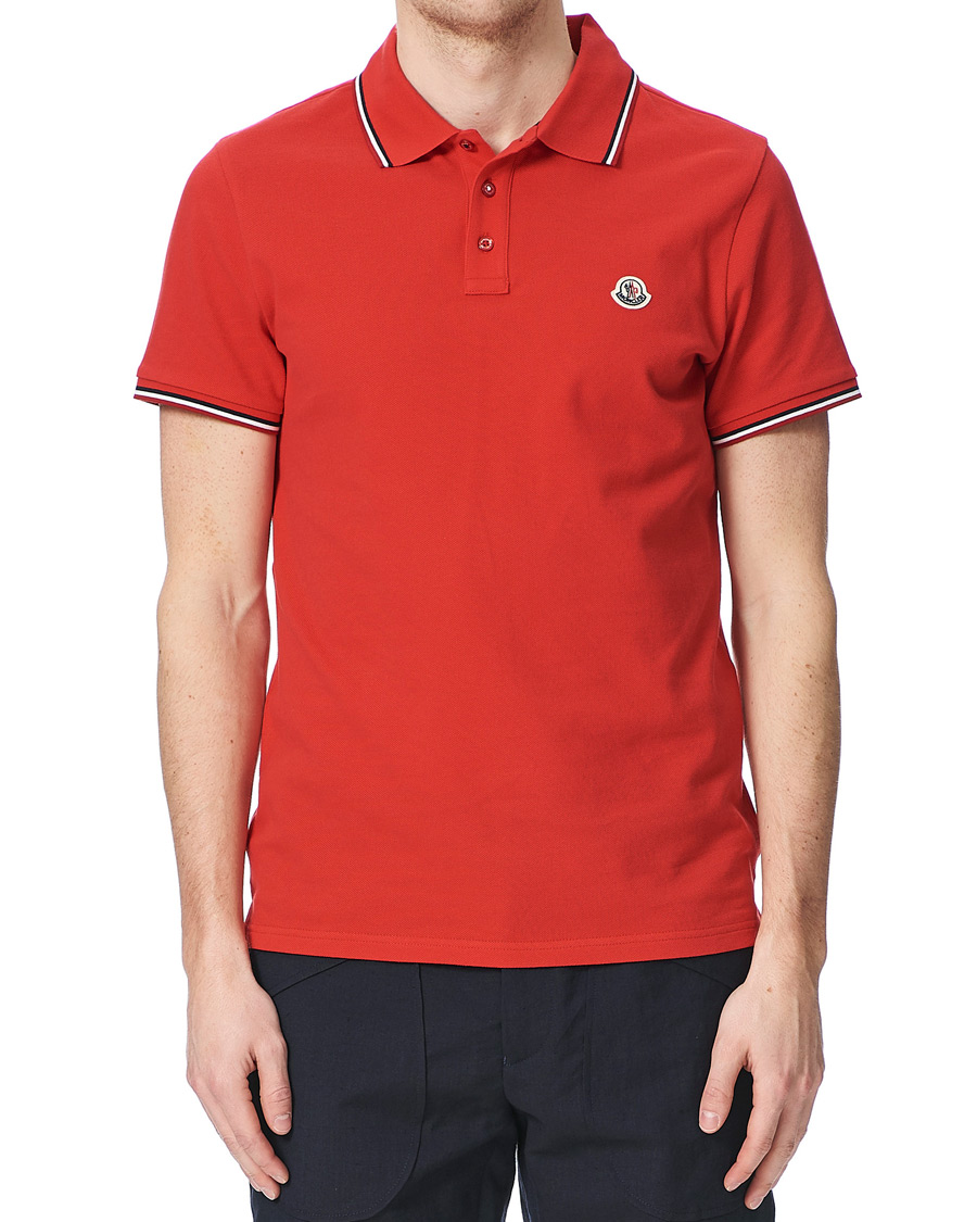 Red moncler sale polo shirt