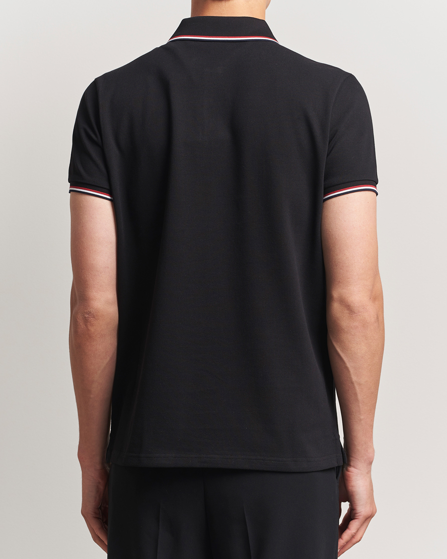 Men | Polo Shirts | Moncler | Contrast Rib Polo Black