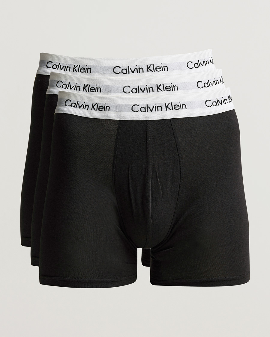 Calvin Klein Men's Cotton Stretch 3-Pack Boxer Brief, 3 Black, S