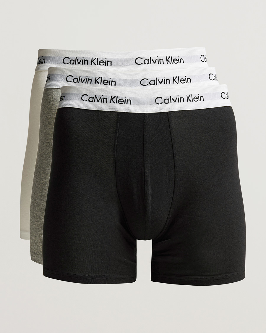 Calvin Klein Cotton Stretch 3-Pack Boxer Breif Black/Grey/White at CareOfCa