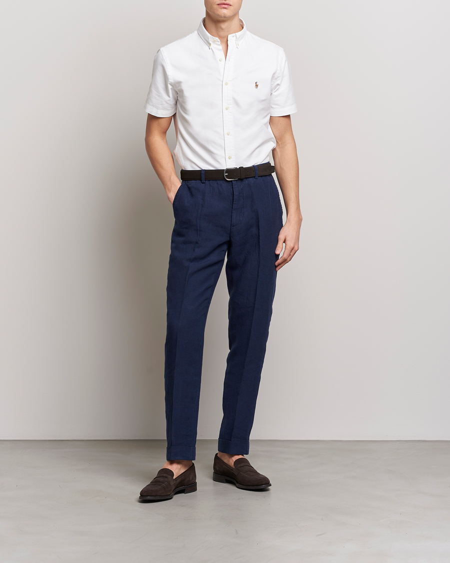 Polo Ralph Lauren Slim Fit Oxford Short Sleeve Shirt White at