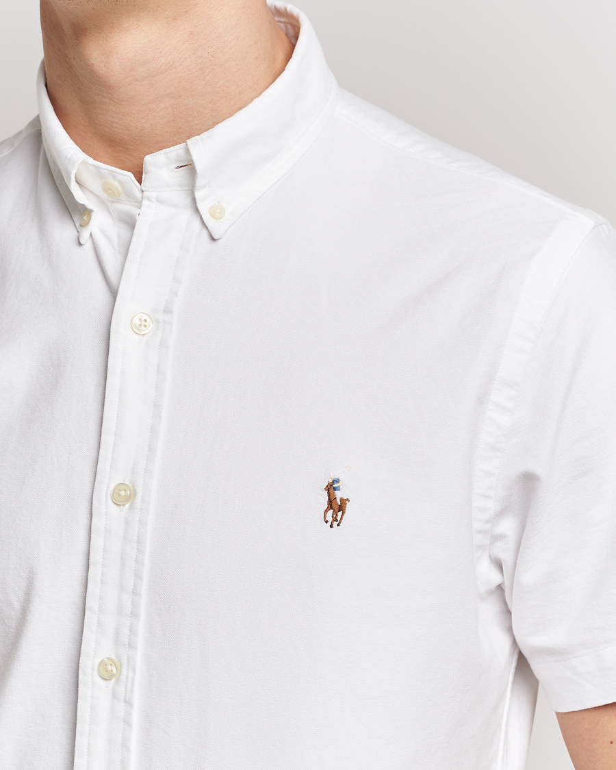 Polo Ralph Lauren Slim Fit Oxford Short Sleeve Shirt White at 