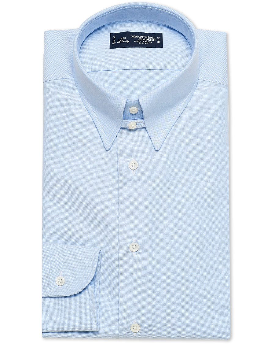 Kamakura Shirts Slim Fit Oxford Tab Collar Shirt Light Blue at