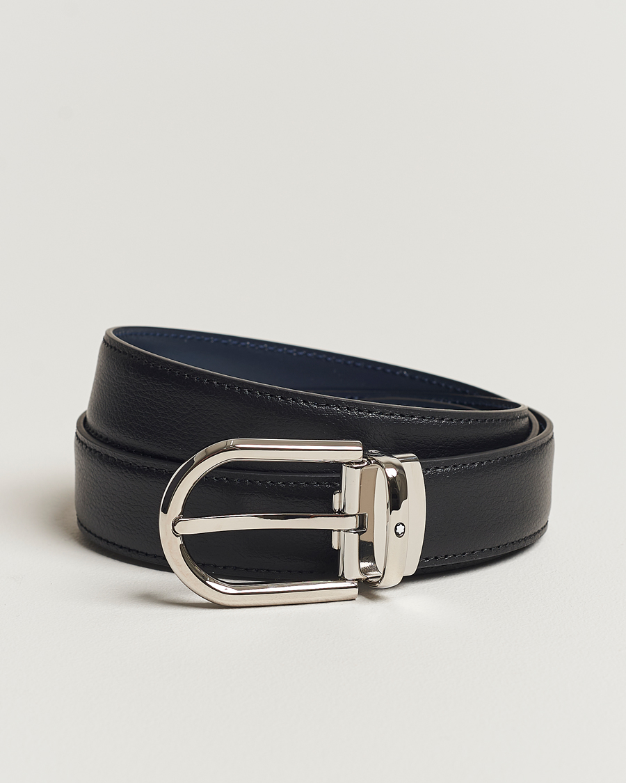 Montblanc reversible black discount brown leather belt