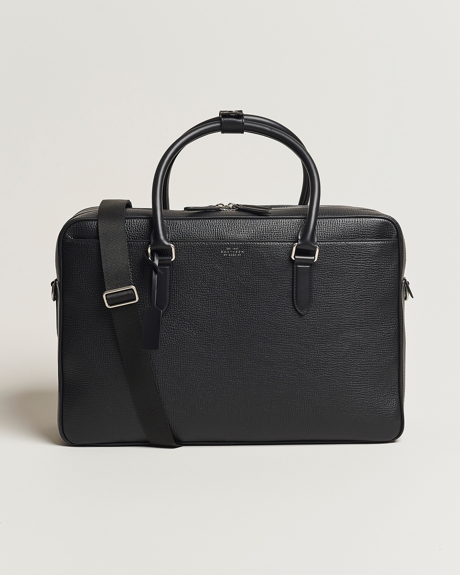 Smythson Panama Leather Weekendbag Black at CareOfCarl.com