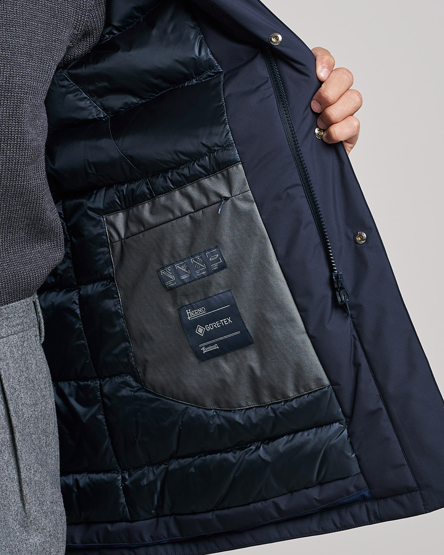 Herno Laminar Waterproof Down Coat Navy at CareOfCarl.com