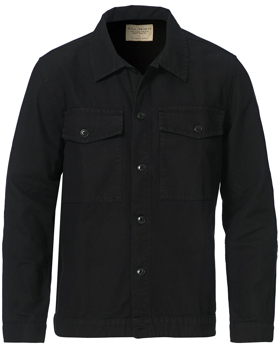 Nudie Jeans Colin Canvas Overshirt Black at CareOfCarl.com