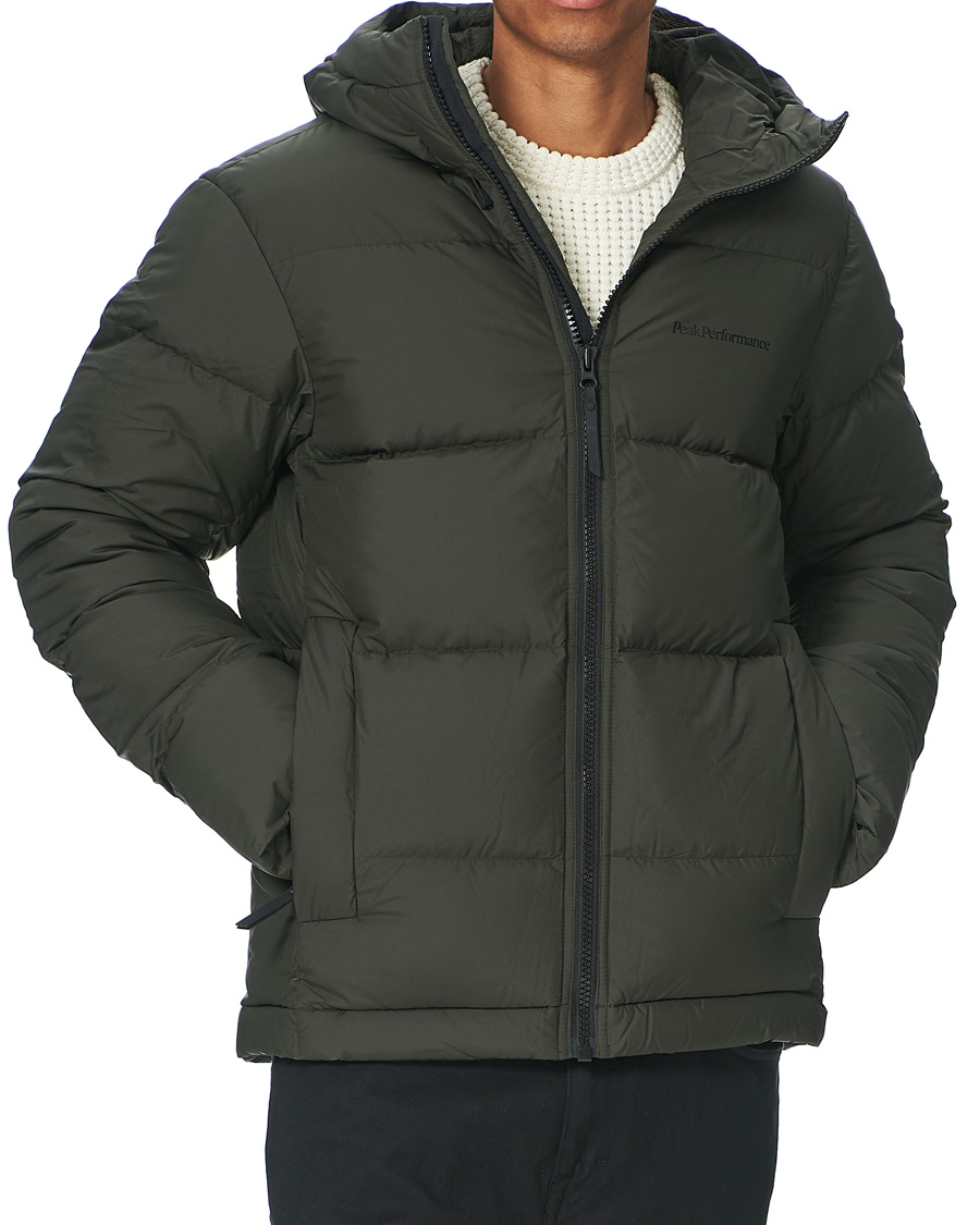 Peak Performance Rivel Down Hooded Jacket Olive Extreme at