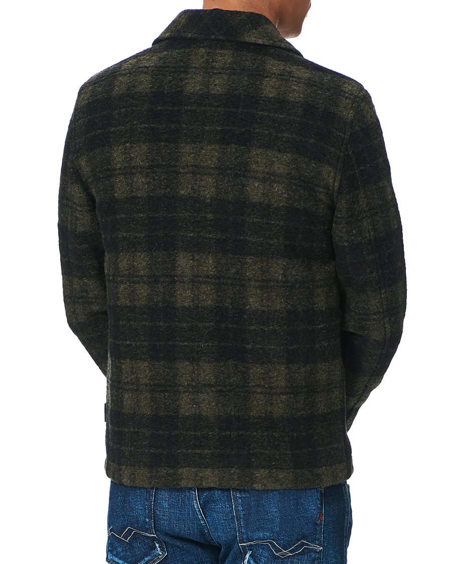 Peak Performance Checked Wool Shirt Olive at CareOfCarl.com