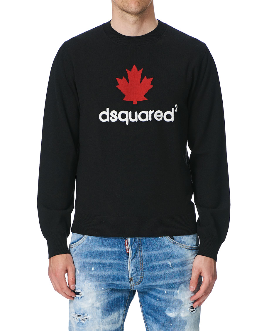 Dsquared2 Mini D2 Leaf Knitted Sweater Black at CareOfCarl.com