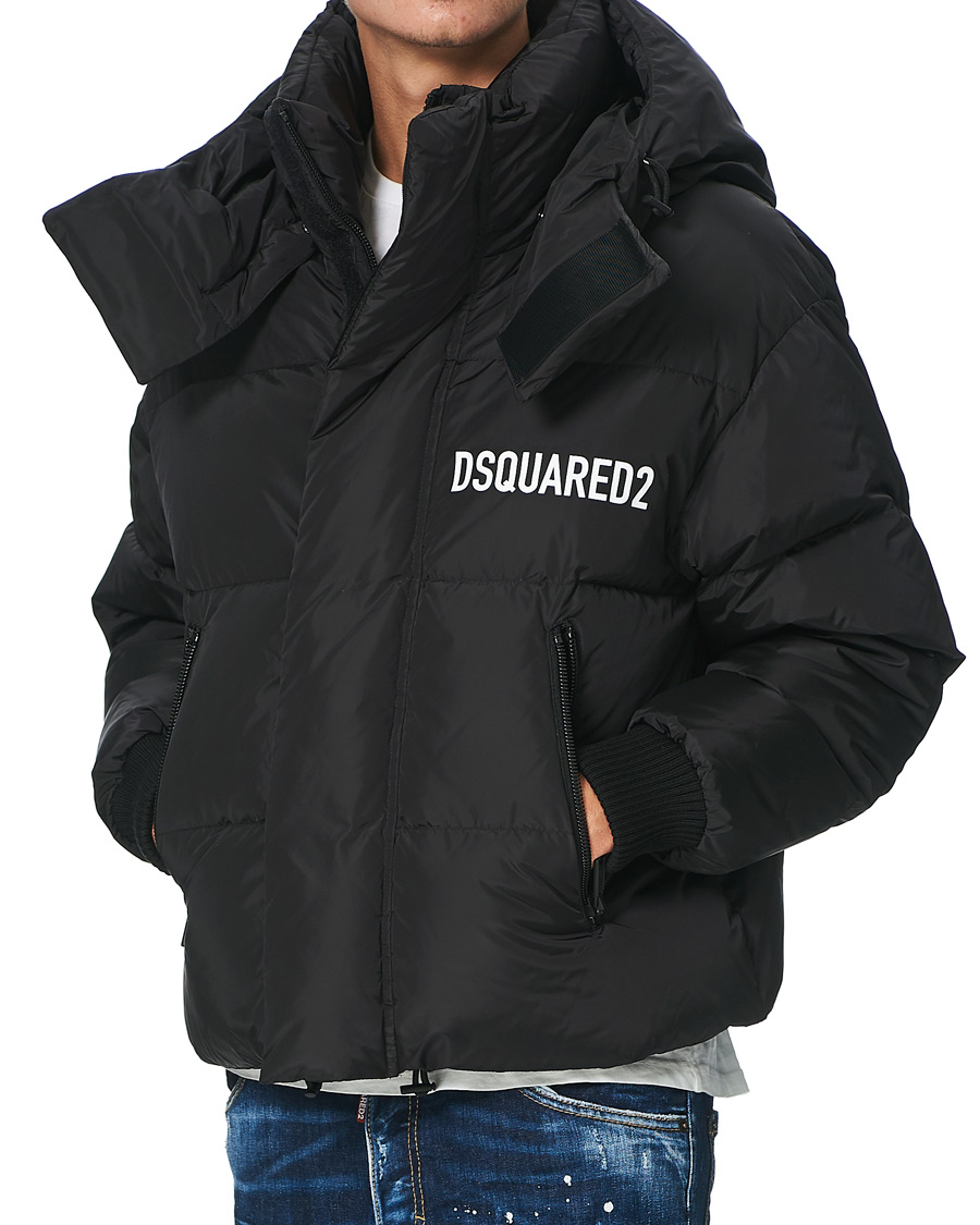 Dsquared2 DSQ2 logo puffer pet coat - Black