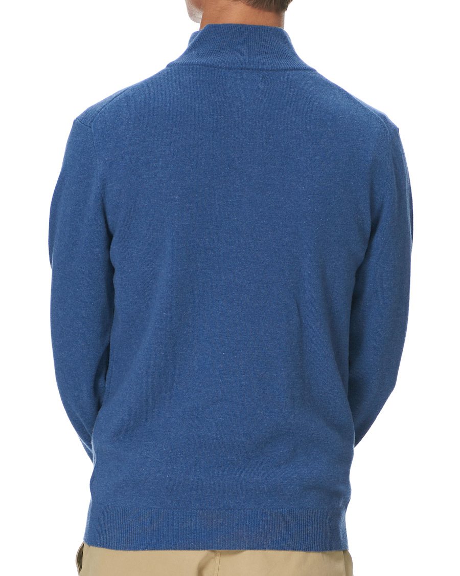 Half Zip Lambswool Sweater Blue Stone