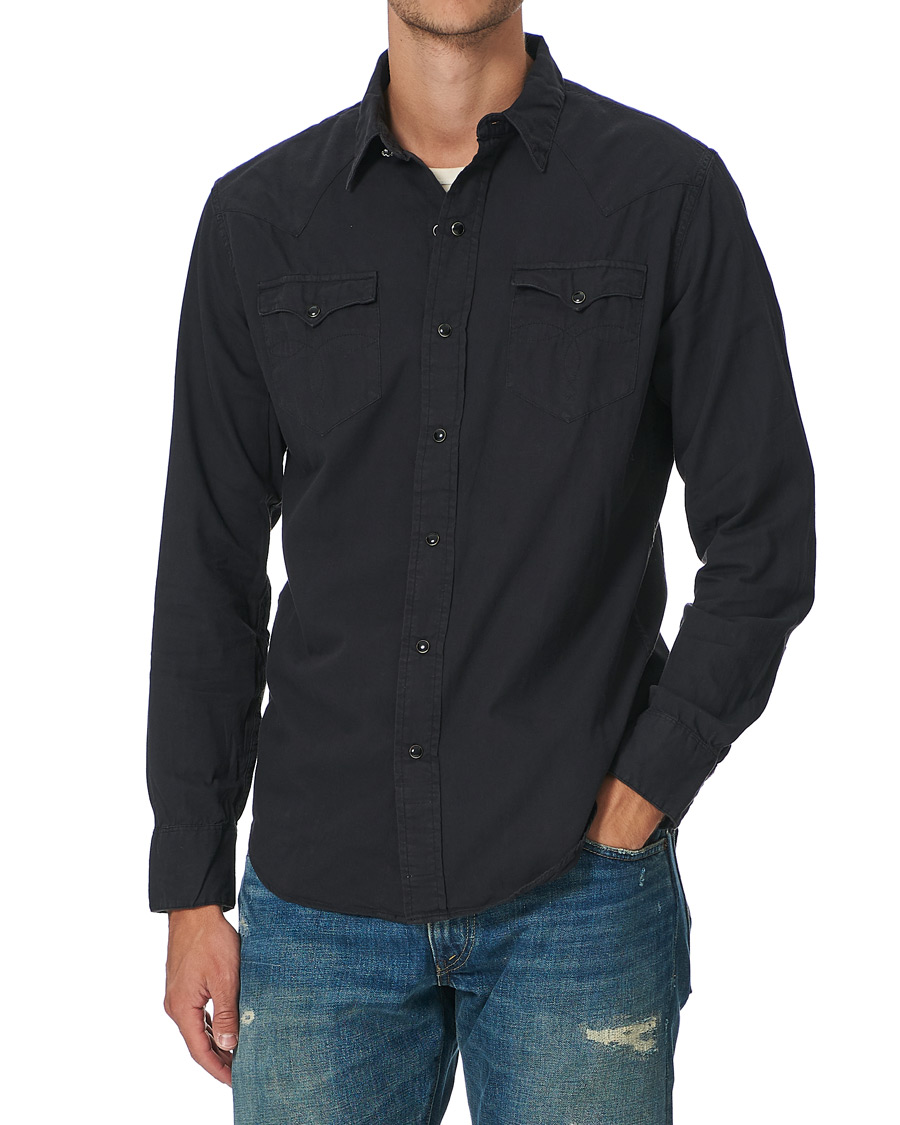 RRL Buffalo Western Shirt Polo Black at CareOfCarl.com