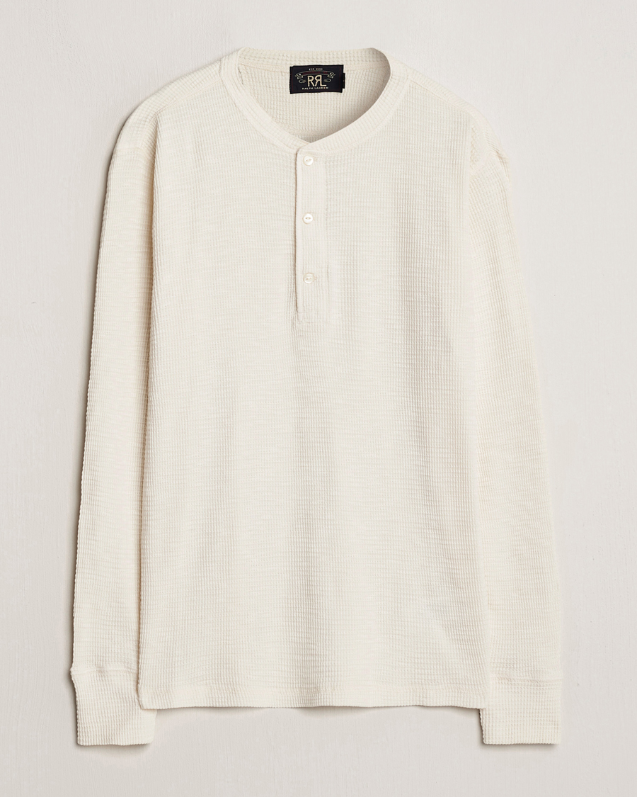 RRL Long Sleeve Henley Paper White at CareOfCarl.com