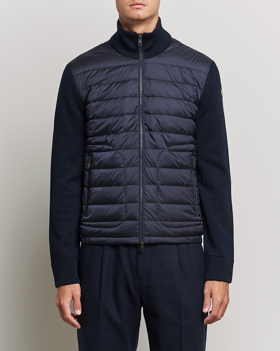 Moncler Hybrid Zip Sweater Navy at CareOfCarl.com